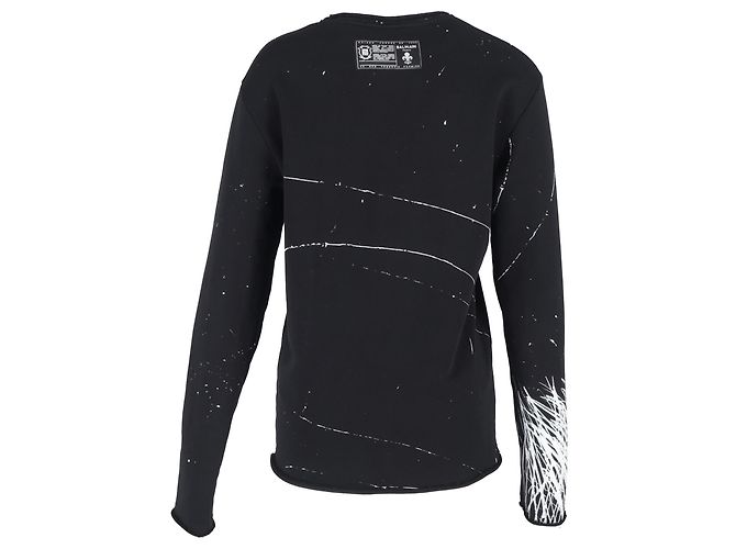 T-shirt a maniche lunghe con stampa grafica Balmain in cotone nero - vista 3
