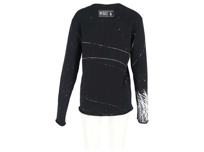 T-shirt a maniche lunghe con stampa grafica Balmain in cotone nero - vista 6