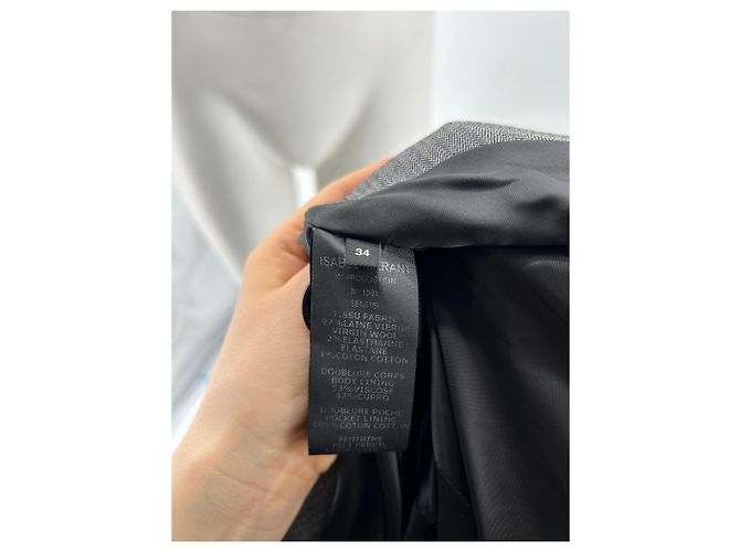 ISABEL MARANT Jacken T.FR 34 Wolle Grau - Ansicht 6