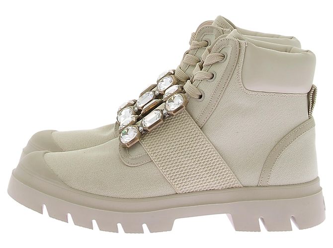 ROGER VIVIER Stivaletti T.EU 37 Tessuto Beige - vista 3