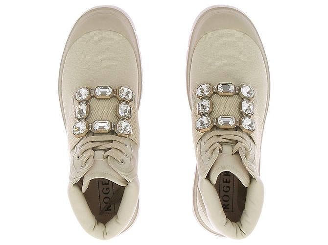 ROGER VIVIER Stivaletti T.EU 37 Tessuto Beige - vista 6