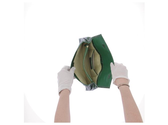 Borse a mano NANCY GONZALEZ T. Pelli esotiche Verde - vista 6