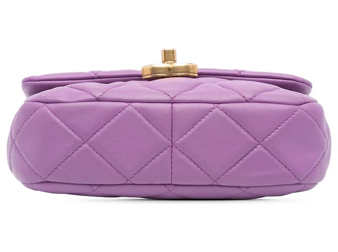 Chanel Mini Borsa in Pelle di Agnello Viola con Catena Candy Porpora - vista 3
