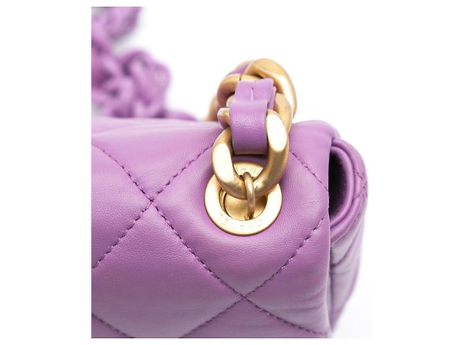 Chanel Mini Borsa in Pelle di Agnello Viola con Catena Candy Porpora - vista 8