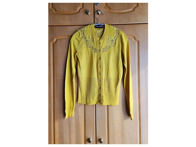 Top Dolce & Gabbana de seda y cachemira amarillo - vista 2