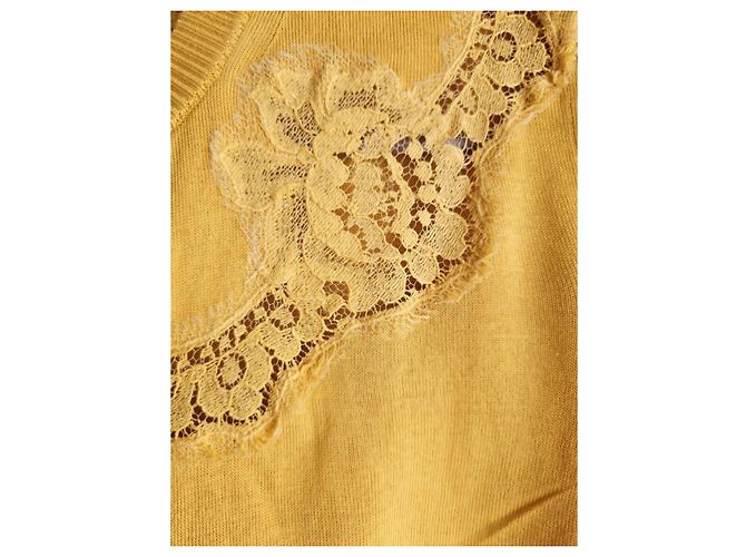 Top Dolce & Gabbana de seda y cachemira amarillo - vista 4