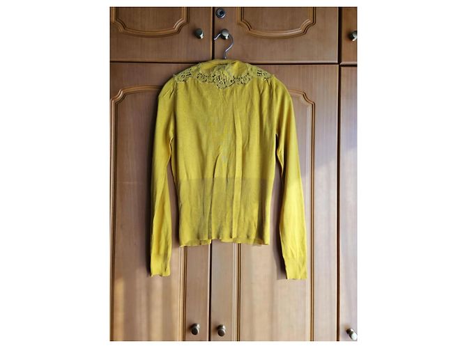 Top Dolce & Gabbana de seda y cachemira amarillo - vista 6