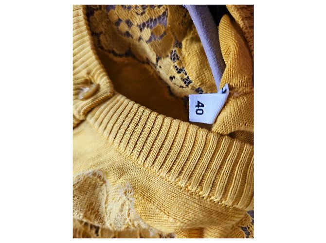 Top Dolce & Gabbana de seda y cachemira amarillo - vista 7