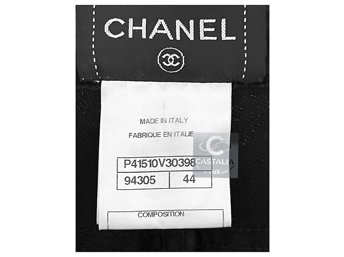 Chanel Pantalones de Detalle de Cuero Mosaico de Runway de 3$ Negro - vista 14