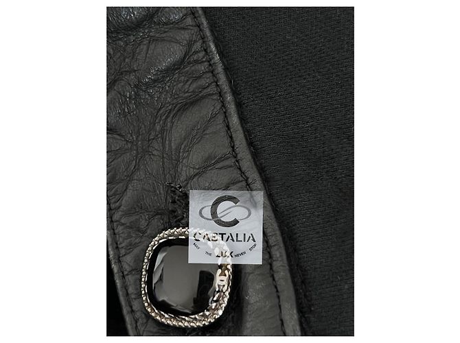 Chanel Pantalones de Detalle de Cuero Mosaico de Runway de 3$ Negro - vista 6