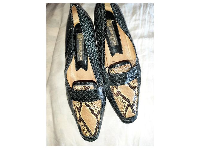 Autre Marque Bertini Python Loafers Blue Size 38 - view 2