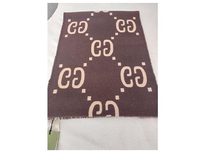 Sciarpa Gucci Monogramma GG Marrone Nero - vista 3