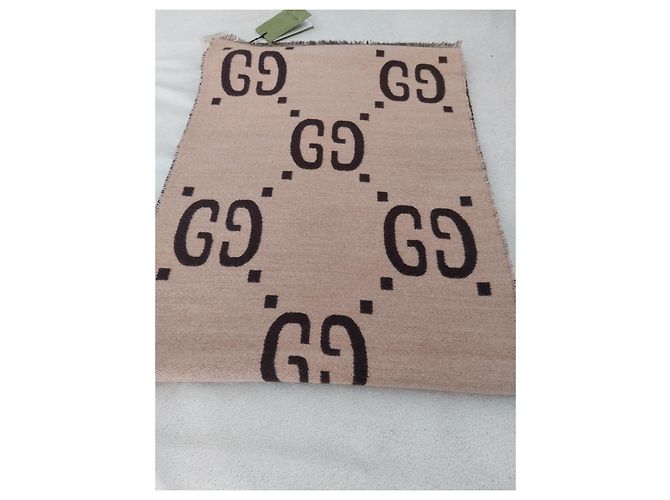 Sciarpa Gucci Monogramma GG Marrone Nero - vista 4