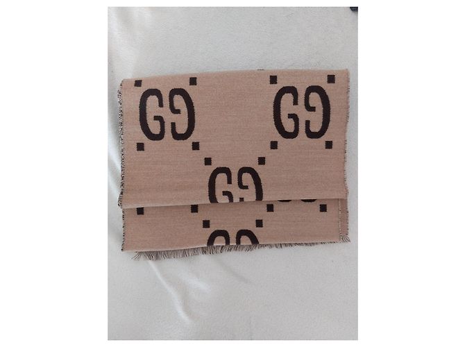 Sciarpa Gucci Monogramma GG Marrone Nero - vista 5