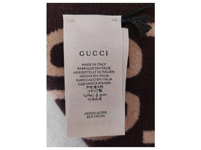Sciarpa Gucci Monogramma GG Marrone Nero - vista 7