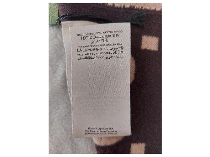 Sciarpa Gucci Monogramma GG Marrone Nero - vista 8