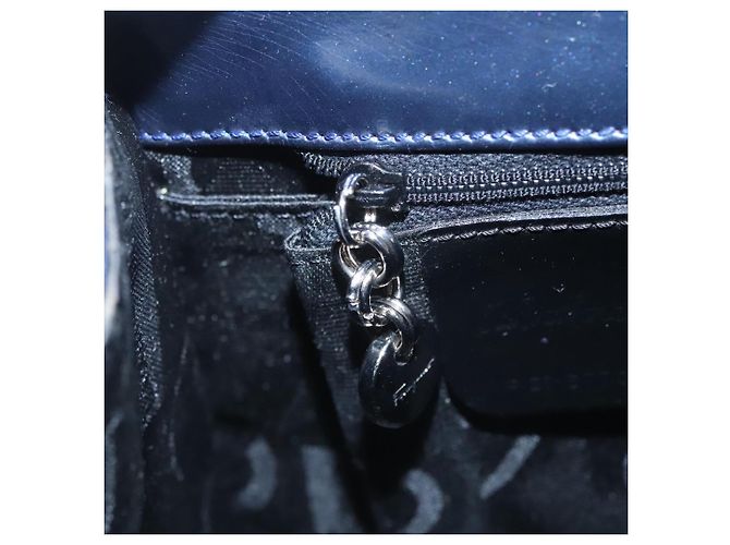 Borsa a mano Salvatore Ferragamo Smalto 2 vie Blu Auth BD197 - vista 24