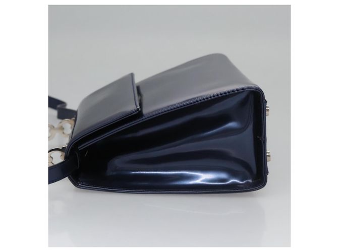 Borsa a mano Salvatore Ferragamo Smalto 2 vie Blu Auth BD197 - vista 4