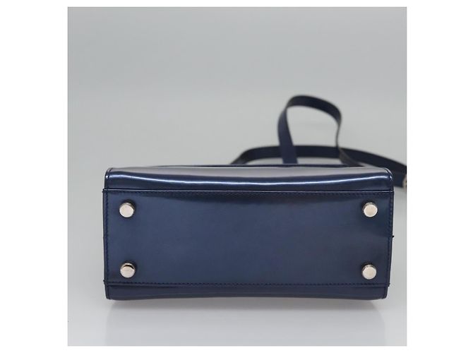 Borsa a mano Salvatore Ferragamo Smalto 2 vie Blu Auth BD197 - vista 5