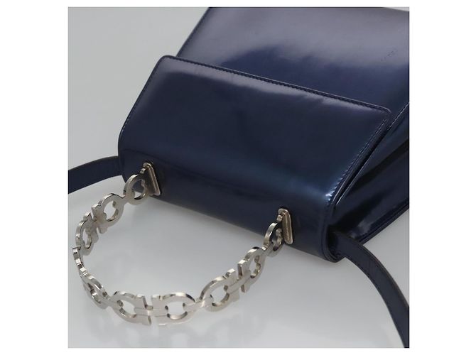 Borsa a mano Salvatore Ferragamo Smalto 2 vie Blu Auth BD197 - vista 6