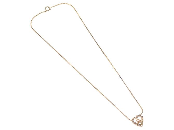 Collana Christian Dior metallo oro Auth 114153 D'oro - vista 2