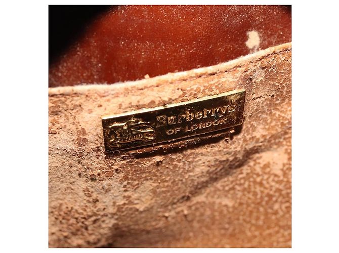 Autre Marque Borsa a spalla con catena Nova Check di Burberrys in pelle PVC marrone beige Auth BA241 - vista 10