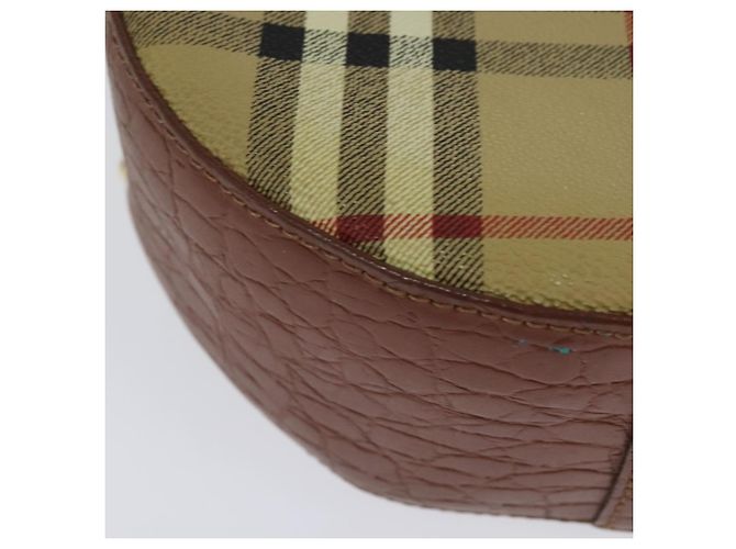Autre Marque Borsa a spalla con catena Nova Check di Burberrys in pelle PVC marrone beige Auth BA241 - vista 15