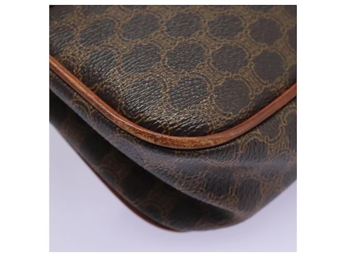 Céline Borsa a spalla in tela Macadam CELINE in pelle PVC marrone Auth BD216 - vista 15