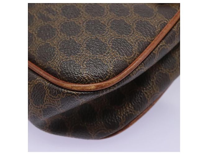 Céline Borsa a spalla in tela Macadam CELINE in pelle PVC marrone Auth BD216 - vista 16