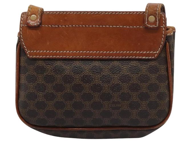 Céline Borsa a spalla in tela Macadam CELINE in pelle PVC marrone Auth BD216 - vista 2