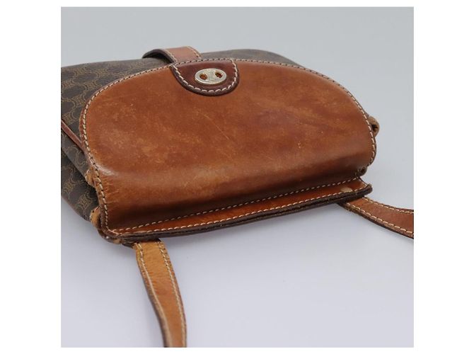 Céline Borsa a spalla in tela Macadam CELINE in pelle PVC marrone Auth BD216 - vista 6