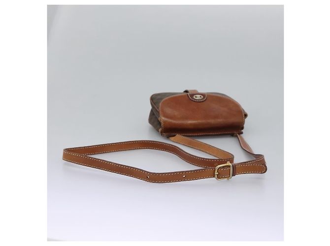 Céline Borsa a spalla in tela Macadam CELINE in pelle PVC marrone Auth BD216 - vista 7