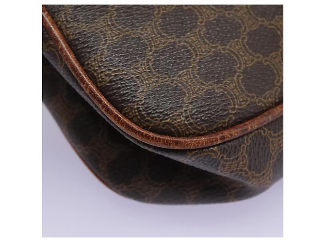 Céline Borsa a spalla in tela Macadam CELINE in pelle PVC marrone Auth BD216 - vista 9