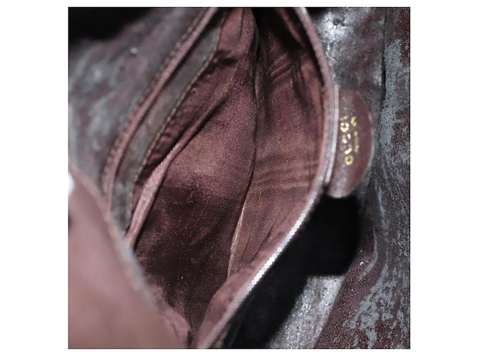 Borsa a mano in pelle GUCCI Bamboo 2 vie marrone oro 001 1705 1638 Auth th5638 D'oro - vista 10