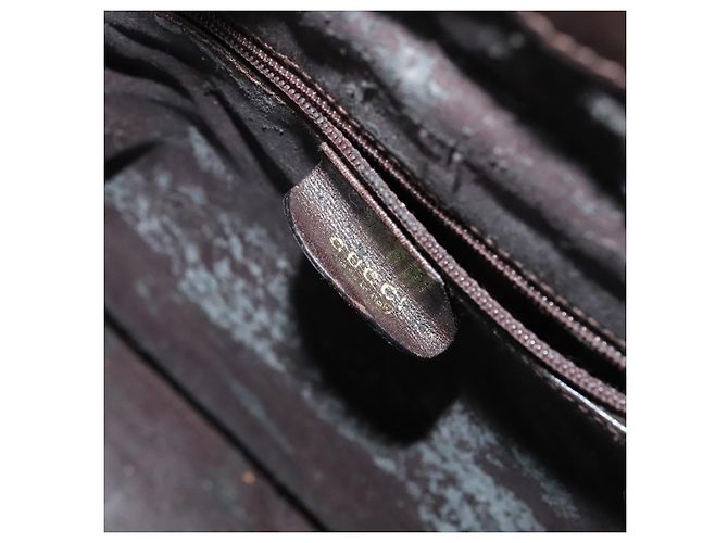 Borsa a mano in pelle GUCCI Bamboo 2 vie marrone oro 001 1705 1638 Auth th5638 D'oro - vista 18