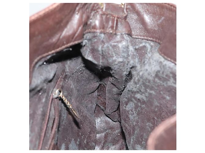 Borsa a mano in pelle GUCCI Bamboo 2 vie marrone oro 001 1705 1638 Auth th5638 D'oro - vista 20