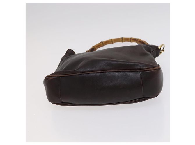 Borsa a mano in pelle GUCCI Bamboo 2 vie marrone oro 001 1705 1638 Auth th5638 D'oro - vista 5