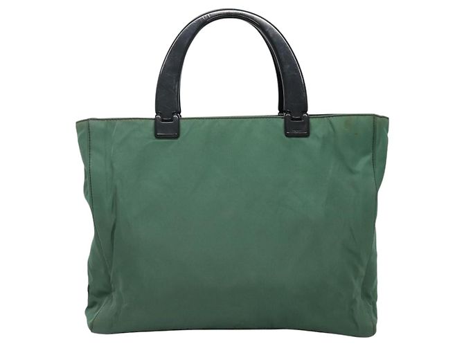 PRADA Borsa a mano in nylon verde Auth th5642 - vista 13