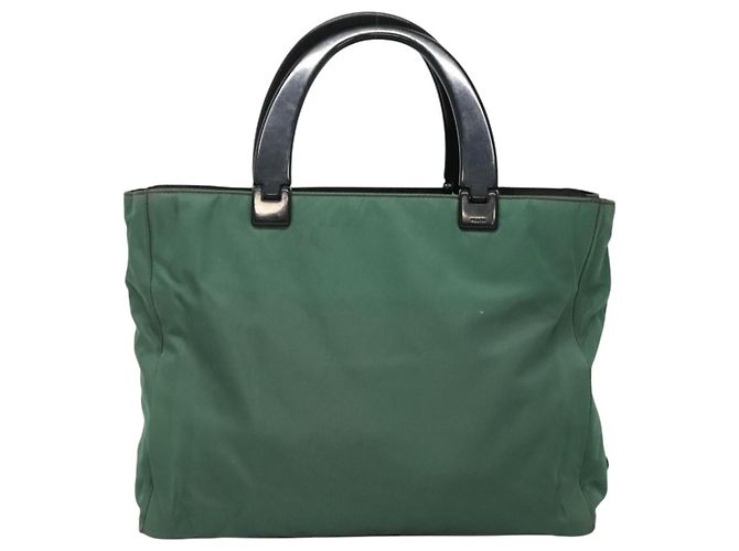 PRADA Borsa a mano in nylon verde Auth th5642 - vista 2