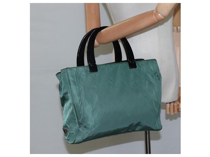 PRADA Borsa a mano in nylon verde Auth th5642 - vista 25