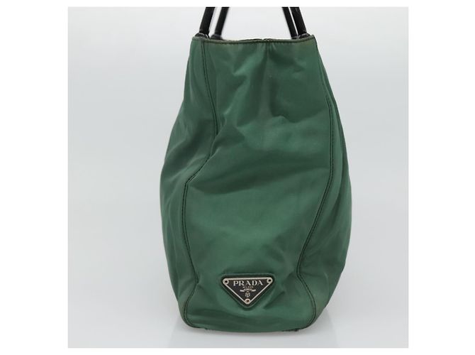 PRADA Borsa a mano in nylon verde Auth th5642 - vista 3