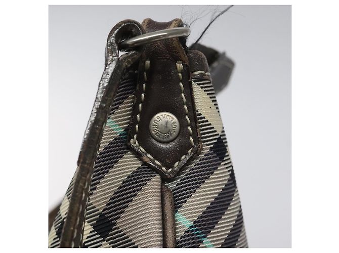 Borsa a spalla Burberry Nova Check Blue Label in nylon grigio Auth 114736 Marrone - vista 10