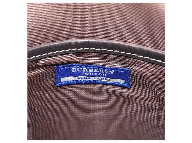 Borsa a spalla Burberry Nova Check Blue Label in nylon grigio Auth 114736 Marrone - vista 17