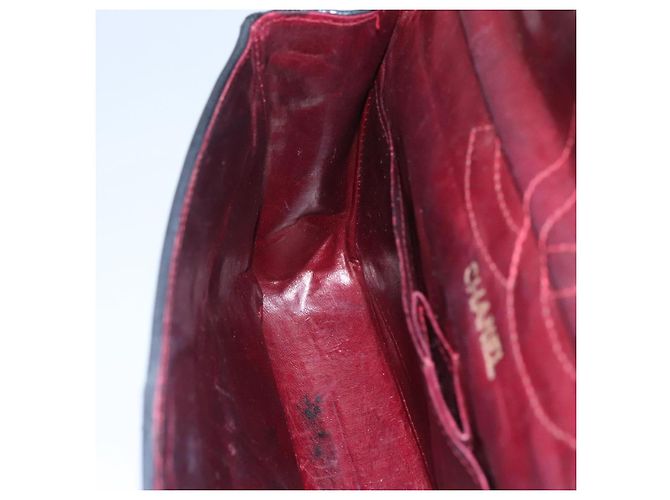 CHANEL Matelassé 25.5 Borsa a Doppio Faldone Catena Pelle di Agnello Nera Oro CC Auth PP249 Nero D'oro - vista 18