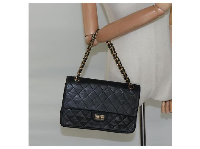 CHANEL Matelassé 25.5 Borsa a Doppio Faldone Catena Pelle di Agnello Nera Oro CC Auth PP249 Nero D'oro - vista 21