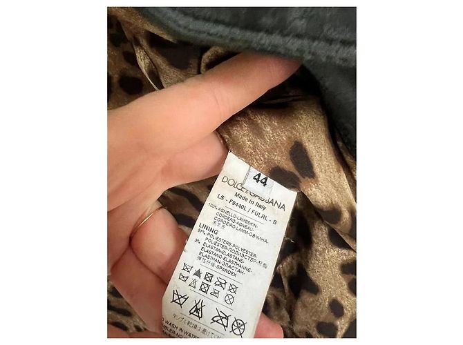 Dolce & Gabbana Bikerjacke aus Lammleder Dunkelgrün - Ansicht 11