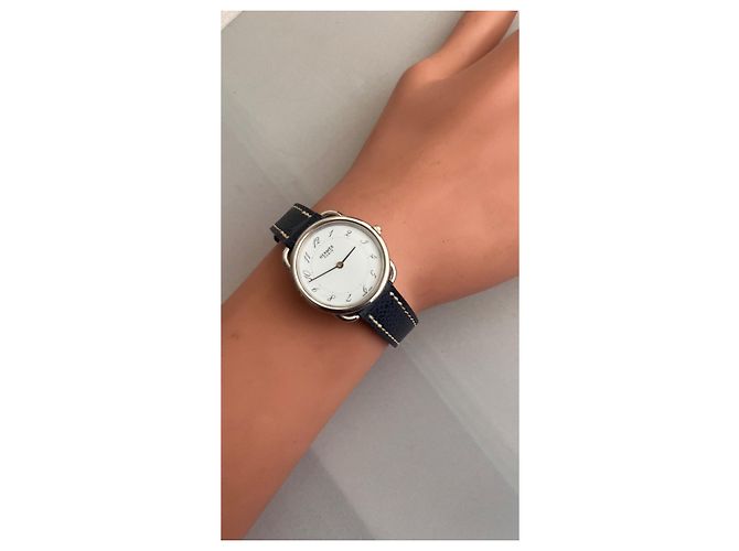 Orologio Hermès Arceau Acciaio Quadrante Bianco 24mm - vista 8