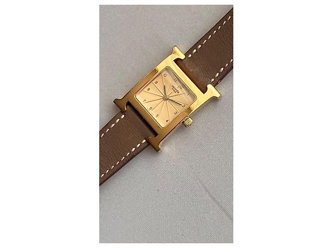 Hermès Heure H PM Uhr vergoldet Golden - Ansicht 4