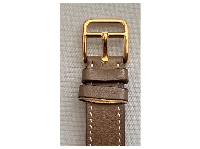 Hermès Heure H PM Uhr vergoldet Golden - Ansicht 7