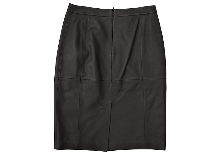 Falda midi de cuero Jaeger London negra talla M Negro - vista 2